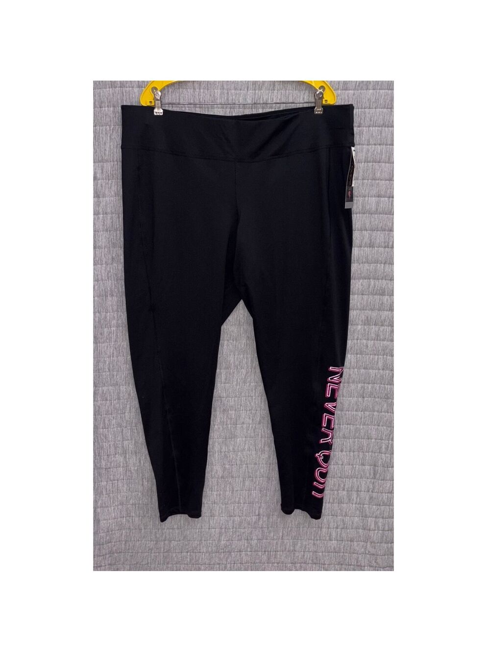 Ideology Women's Black Athletic Leggings Size 3X 'Never Quit' NWT